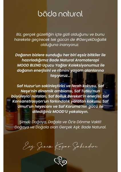 Bade Natural Saf Umut Aromaterapi Karışımı 10 ml