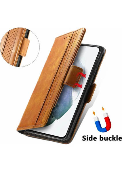 - 1383 Samsung Galaxy S21FE Için Kart Tutuculu Pu Deri Cüzdan Telefon Kılıfı - Haki (Yurt Dışından) fırsatları