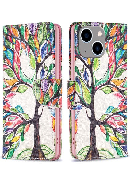 iPhone 15 Plus Telefon Deri Kılıfı, Stand Cüzdan Tam Koruma Kapağı (Yurt Dışından)