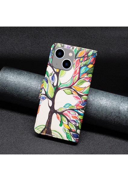 iPhone 15 Plus Telefon Deri Kılıfı, Stand Cüzdan Tam Koruma Kapağı (Yurt Dışından)