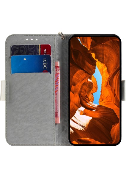 iPhone 15 Plus Pu Deri Tam Sarılmış Cüzdan Kapağı 3D Stand Telefon Kılıfı Kayış (Yurt Dışından)