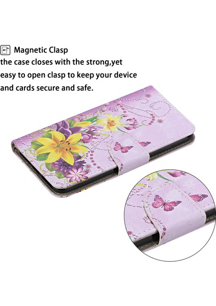 iPhone 15 Pro Max Pu Deri Cüzdan Kılıfı Stand Çapraz Doku Telefon Kapağı Kayışlı (Yurt Dışından)