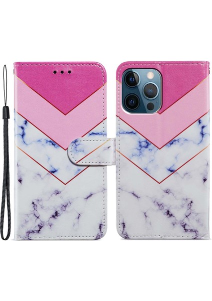 iPhone 15 Pro Stand Telefon Kılıfı Pu Deri Cüzdan Kapağı Kayış (Yurt Dışından)