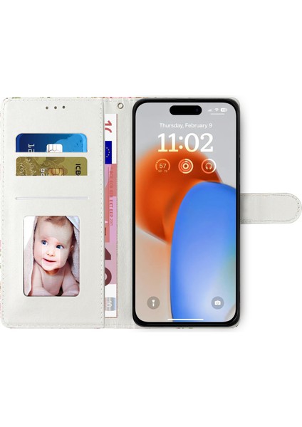 iPhone 15 Pro Stand Telefon Kılıfı Pu Deri Cüzdan Kapağı Kayış (Yurt Dışından)
