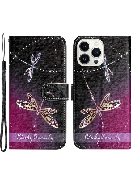 iPhone 15 Pro Pu Derisi Flip Folio Case 3D Cüzdan Stand Telefon Kapağı (Yurt Dışından)