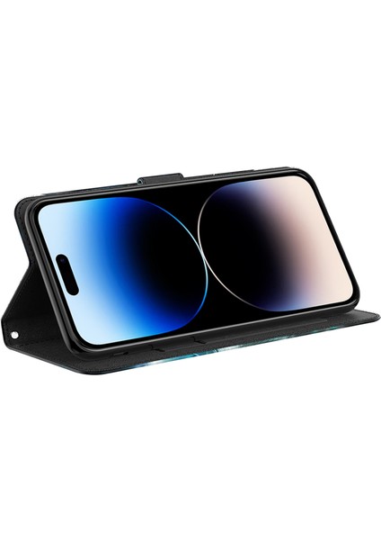 iPhone 15 Pro Cüzdan Kılıfı, 3D Pu Deri Stand Telefon Kapağı Kayışlı (Yurt Dışından)