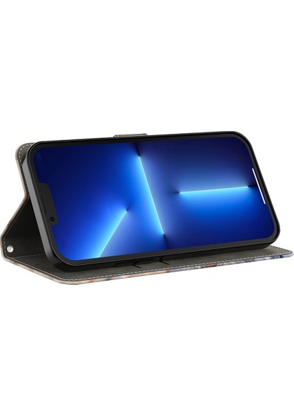iPhone 15 Pro Pu Deri Telefon Kılıfı 3D Cüzdan Stand Koruyucu Kapak (Yurt Dışından)