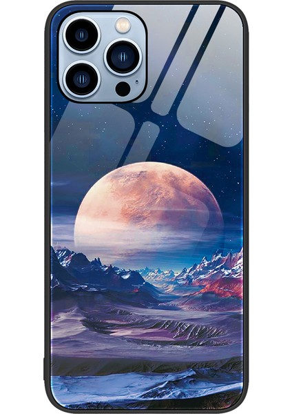 iPhone 15 Pro Back Cover Çizgiye Karşı Kara Çizelgeli Temsilli Cam+Pc+Tpu Telefon Kılıfı (Yurt Dışından)