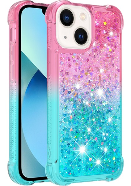 iPhone 15 Akan Sıvı Parıltılı Kasa Gradyanı Tpu Telefon Kapağı (Yurt Dışından)