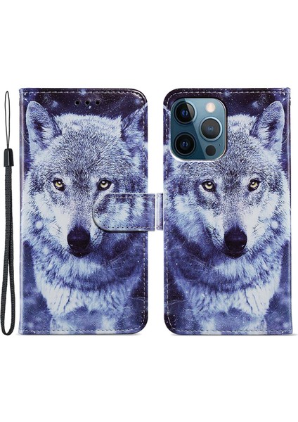 iPhone 15 Pro Stand Telefon Kılıfı Pu Deri Cüzdan Kapağı Kayış (Yurt Dışından)