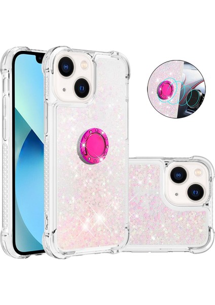 iPhone 15 Glitter Sparkle Şok Geçirmez Kapak Yüzüğü Kickstand Tpu Telefon Kılıfı (Yurt Dışından) fiyatları