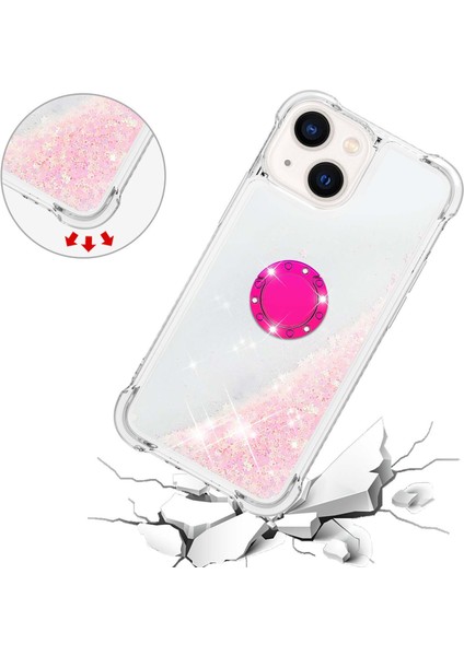 iPhone 15 Glitter Sparkle Şok Geçirmez Kapak Yüzüğü Kickstand Tpu Telefon Kılıfı (Yurt Dışından) indirimleri