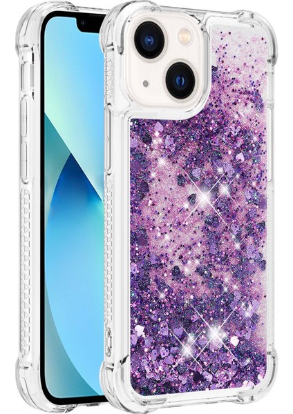 iPhone 15 Sevimli Işıltı Akan Telefon Kasası Şok Geçirmez Korumalı Yumuşak Tpu Kapağı (Yurt Dışından)