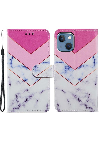 iPhone 15 Pu Deri Flip Kapak Cüzdan Stand Telefon Kılıfı Kayış (Yurt Dışından)
