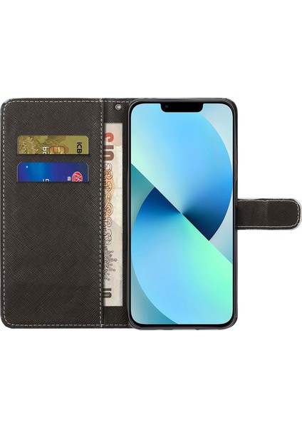 iPhone 15 Flip Deri Cüzdan Kılıfı 3D Stand Telefon Kapağı (Yurt Dışından)