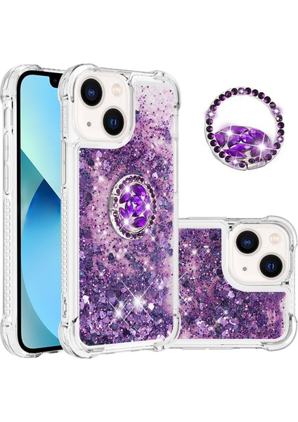 iPhone 15 Glitter Sparkle Şok Geçirmez Kapak Yüzüğü Kickstand Tpu Telefon Kılıfı (Yurt Dışından) fiyatları
