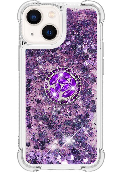 iPhone 15 Glitter Sparkle Şok Geçirmez Kapak Yüzüğü Kickstand Tpu Telefon Kılıfı (Yurt Dışından) modelleri