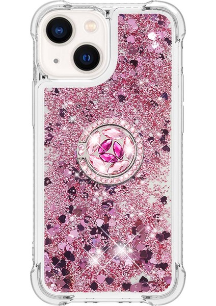iPhone 15 Glitter Sparkle Şok Geçirmez Kapak Yüzüğü Kickstand Tpu Telefon Kılıfı (Yurt Dışından) modelleri