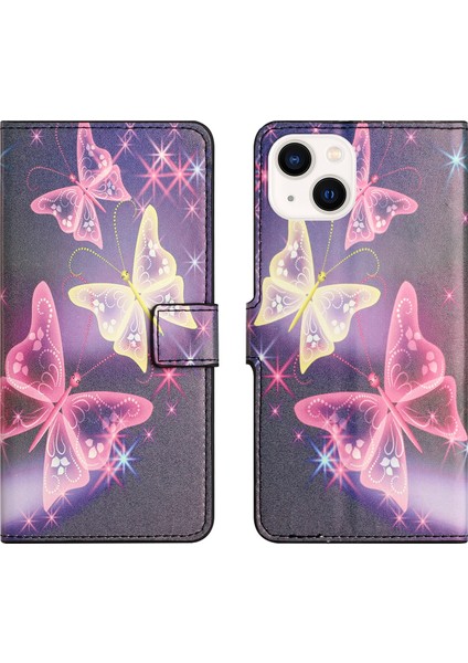 iPhone 15 Flip Case Pu Deri Stand Cüzdan Telefon Kapağı (Yurt Dışından)