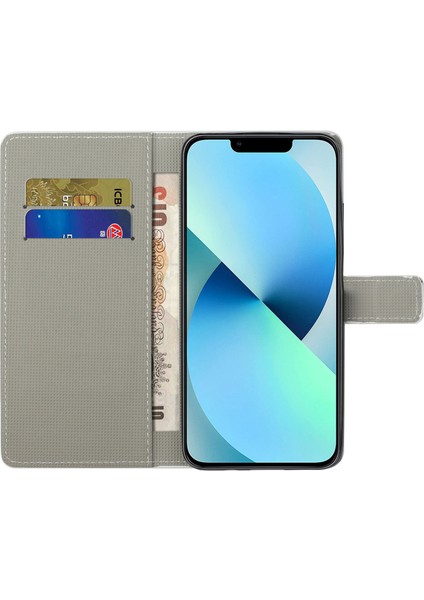iPhone 15 Flip Case Pu Deri Stand Cüzdan Telefon Kapağı (Yurt Dışından)