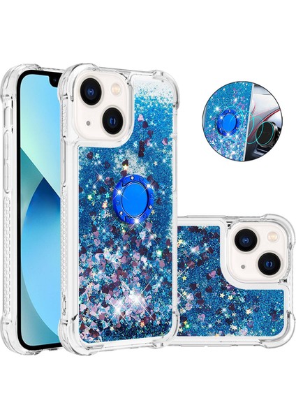iPhone 15 Glitter Sparkle Şok Geçirmez Kapak Yüzüğü Kickstand Tpu Telefon Kılıfı (Yurt Dışından)
