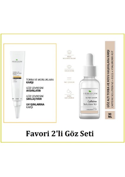 Torba ve Morluklara Karşı Göz Altı Kremi 15 ml + Göz Çevresi Bakım Serumu 30 ml 2li Set