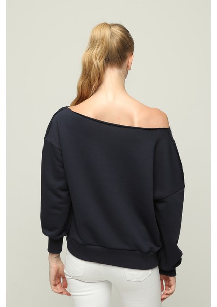 Kadın Düşük Omuzlu Uzun Kollu Örme Sweatshirt fiyatları