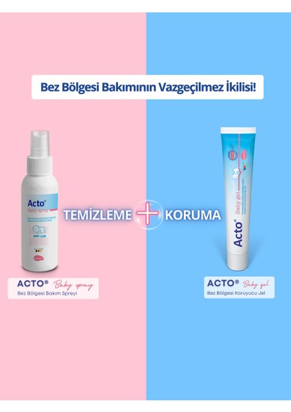 Baby Gel 50 ml + Acto Baby Spray 100 ml Bebek Bez Bölgesi Temizleme ve Bakım Seti modelleri