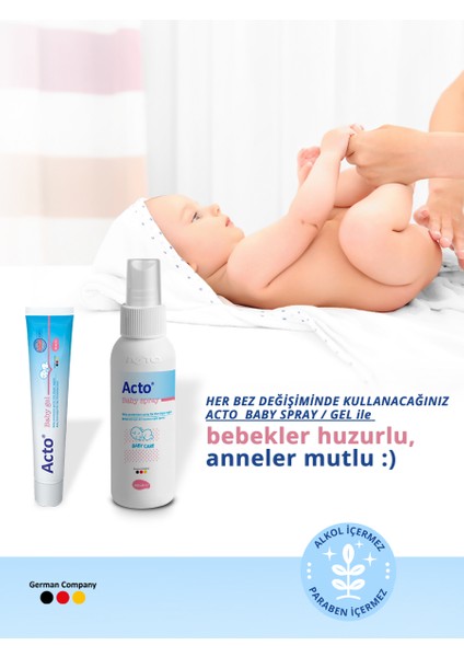 Baby Gel 50 ml + Acto Baby Spray 100 ml Bebek Bez Bölgesi Temizleme ve Bakım Seti indirimleri