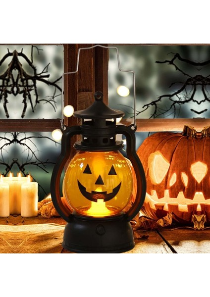Halloween Günışığı Renk Plastik Balkabağı Gaz Lambası Fener 13X6 cm 1 Adet