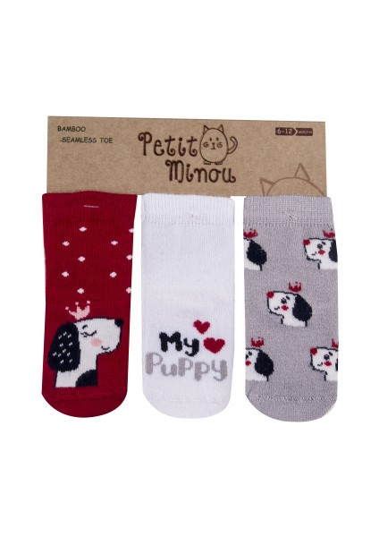 Erkek Bebek 3lü My Puppy Çorap