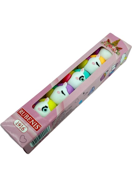 Boynuzlu At Figürlü Mini Fosforlu Kalem 5'li
