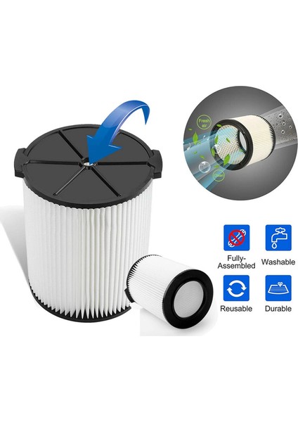 VF4000 5-20 Galon Elektrikli Süpürge Filtresi Için Standart Islak/kuru Hepa Filtrenin Değiştirilmesi Yıkanabilir (Yurt Dışından) indirimleri