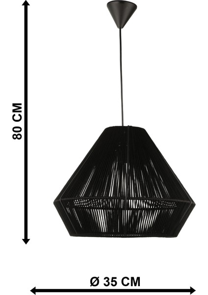 Kalte Tekli Avize Siyah 40 cm modelleri