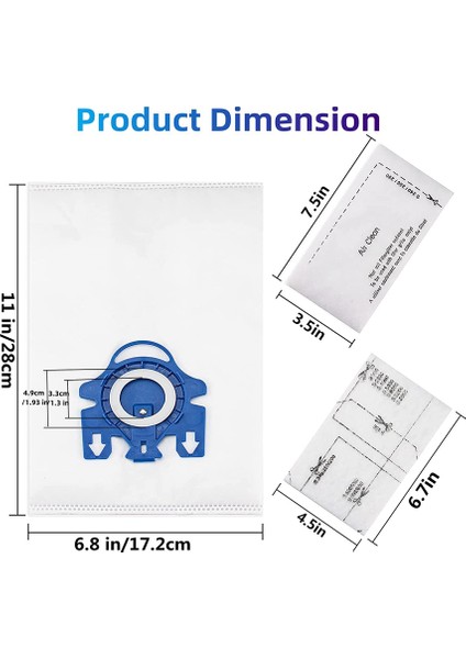 Gn Elektrikli Süpürge S2000 S5000 S8000 Serisine Uygun 8'li 3D Elektrikli Süpürge Torbası Paketi, Komple C2 C3, (Yurt Dışından) fiyatları