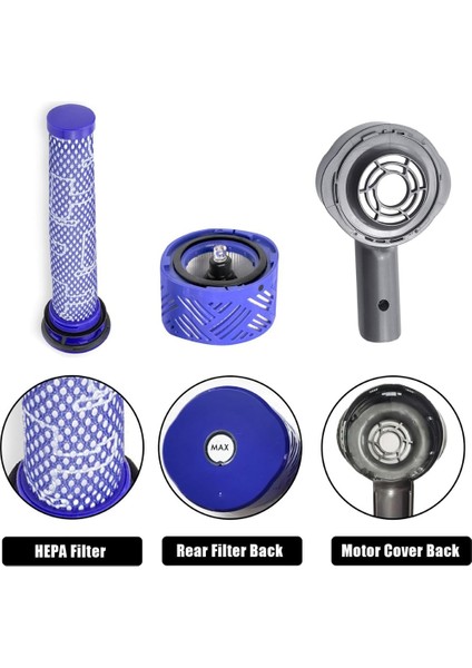 Motor Arka Kapak + Filtre + Ön Filtre Seti Değiştirme Dyson V6 DC58 DC59 DC61 DC62 DC74 Elektrikli Süpürge Aksesuarları (Yurt Dışından)