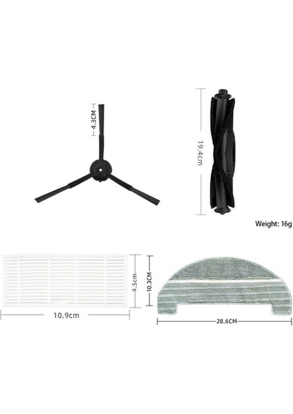 Pushanic M8PRO Süpürge Aksesuarları Için Uygun Temizleme Bezi Ana Fırça Yan Fırça Filtre Toz Torbası Çöp Torbası (Yurt Dışından)