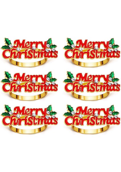 Noel Peçete Halkaları 6 Set, Kırmızı Peçete Halkası, Noel Partisi Yemeği Masa Dekor Için Peçete Tutucu (Yurt Dışından) fiyatları