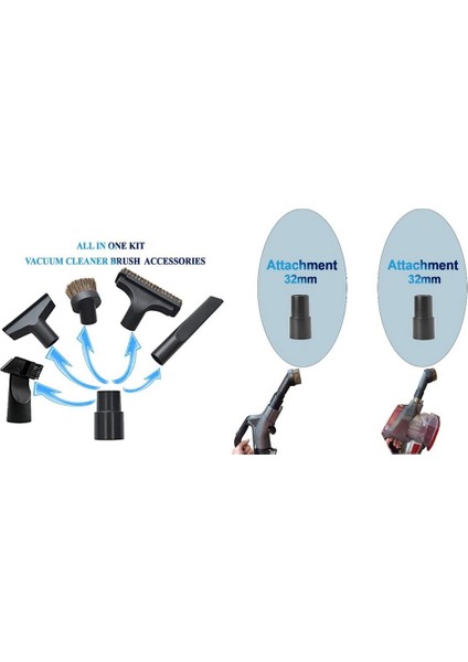 Vakum Hortumu Adaptörü 1-1/4ın Veya 1-1/2ın Hortum Konektörü Redüktörü 35MM/38MM/42MM'DEN 32MM'YE 1 3/8 In'den 1 1/4 In'e (Yurt Dışından)