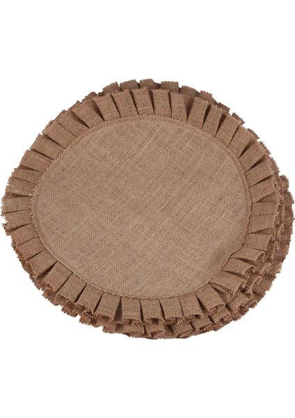 Rustik Çiftlik Evi Çuval Bezi Yuvarlak Placemats 4'lü Set, Boyut 15 Inç Çap (Yurt Dışından)