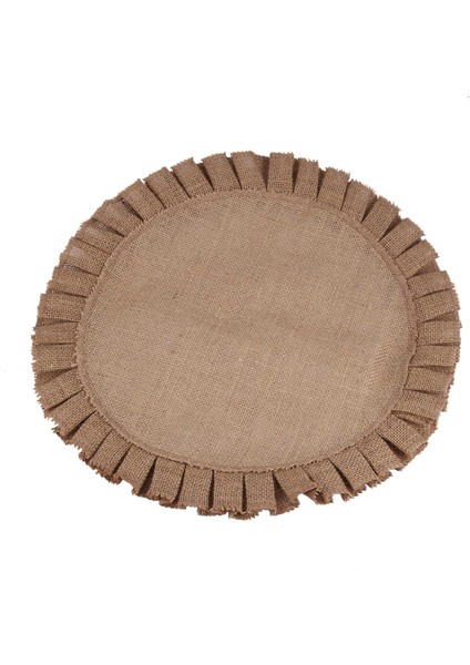 Rustik Çiftlik Evi Çuval Bezi Yuvarlak Placemats 4'lü Set, Boyut 15 Inç Çap (Yurt Dışından)