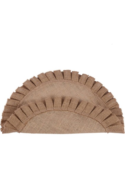 Rustik Çiftlik Evi Çuval Bezi Yuvarlak Placemats 4'lü Set, Boyut 15 Inç Çap (Yurt Dışından)