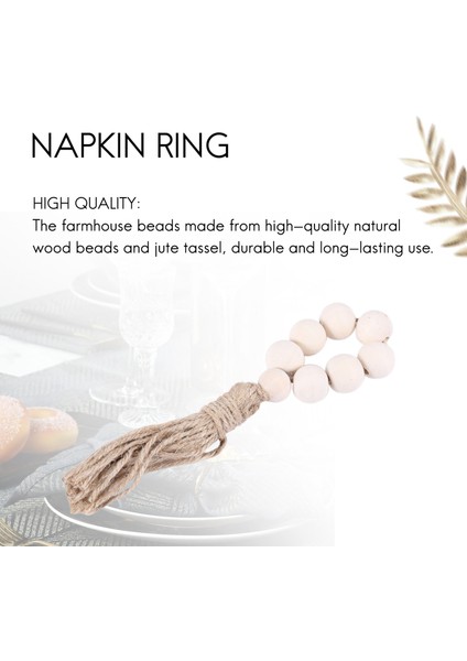 12 Adet Ahşap Boncuk Peçete Halkaları Püsküller ile Rustik Çiftlik Evi Ahşap Boncuklar Çelenk Duvar Asılı Dekorlar Düğün Ev Dekor (Yurt Dışından) indirimleri