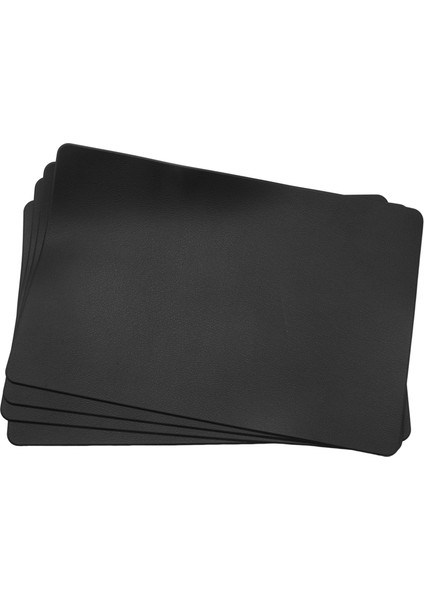 4pcs Isıya Dayanıklı Servis Altlıkları, Suni Deri Servis Altlıkları, Su Geçirmez, Yıkanabilir Mutfak Servis Altlıkları, (Siyah) (Yurt Dışından)