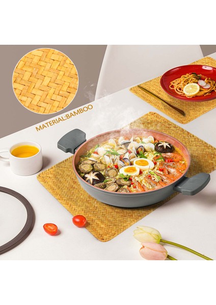 3'lü Paket, Doğal Deniz Çayırı Servis Altlığı, 17,7 Inç x 12 Inç, El Dokuma Dikdörtgen Rattan Servis Altlıkları (Yurt Dışından) modelleri