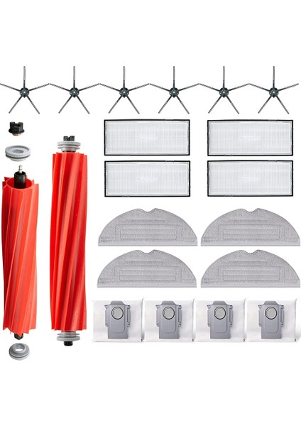 S7 Maxv / S7 Maxv Plus / S7 Maxv Ultra Ana Yan Kendi Kendini Temizleyen Fırça Hepa Filtre Paspas Toz Torbaları (Yurt Dışından)