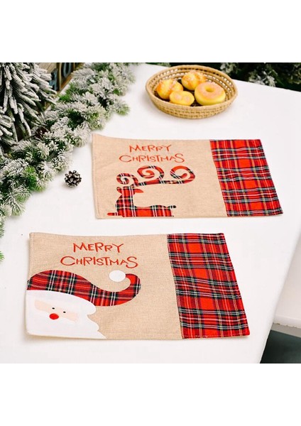 Noel Masa Süslemeleri Placemat Ev Için Mutlu Yeni Yıl Navidad Xmas Natale Kerst (Yurt Dışından) modelleri