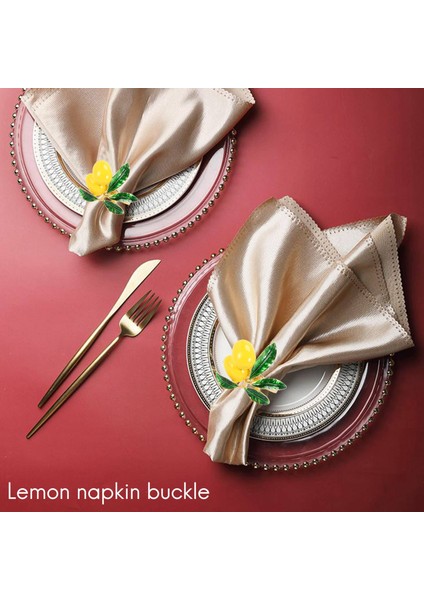 Peçete Halkaları 8 Set, Limon Düğün Peçete Tutucu Altın Peçete Tokası Masa Süsü Partiler Tatil Aile Buluşması (Yurt Dışından)