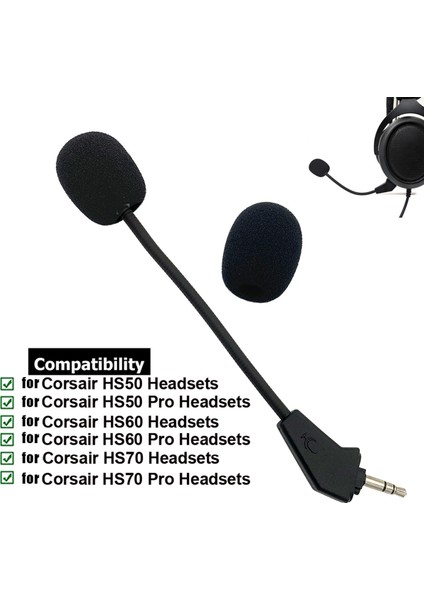 Altın Kaplama Yedek Aux 3.5mm Oyun Mikrofon Mikrofon Bom Köpük HS50 HS60 HS70 Pro Se Oyun Kulaklıkları (Yurt Dışından) modelleri