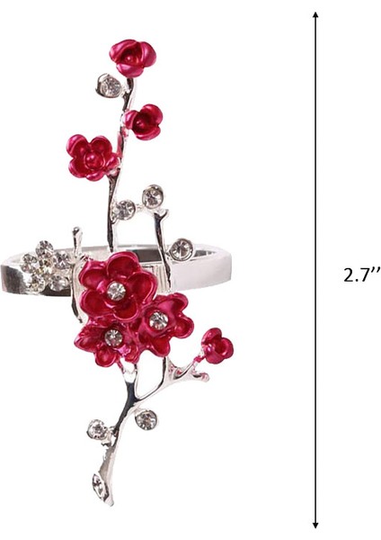 Peçete Halkaları 4'lü Set, Peçete Halkaları Tutucular Düğünler, Aile Yemekleri, Partiler Için Bitki Peçete Halkaları() (Yurt Dışından)